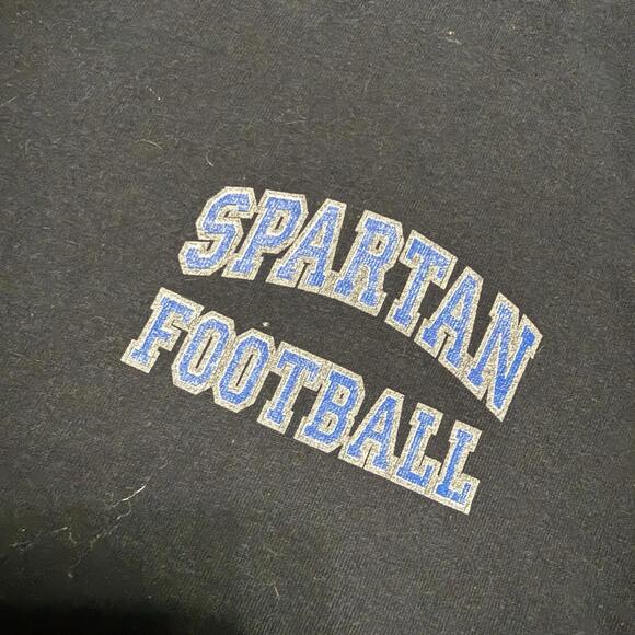 Vintage Gildan Ultra Cotten Spartan Football Black T Shirt - Picture 3 of 7